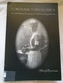 Paperback book with cover with black background title and authors name in white print on front and spine. Black and white photo of Judith Palfrey (Mullaney) as a 3rd year nurse on front. 
Recollections of 28 middle-aged women of their nursing training that they undertook together at the Alfred Hospital in the 1960's. What nursing has meant to this group, how it changed them as people, and if they identified as nurses whether they work in nursing or not, were questions addressed in this book.