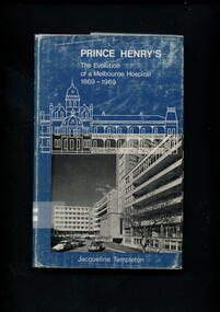 Illustrated hardcover book with photo and etching of Prince Henry's hospital. Contains a history of Prince Henry's Hospital from its beginnings as the Melbourne Homeopathic Dispensary in Collins St in 1869 A move in 1876 to Spring St allowed for enlargement and transformation into the Melbourne Homeopathic Hospital Relocation to St Kilda Rd site in 1885 and name change to Prince Henry's Hospital in 1934. The book continues to relate the development of a modern teaching hospital up to 1969.