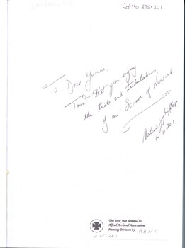 Author inscription and signature.