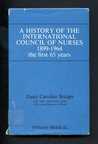 Hardcover book with a blue paper protective outer cover. Title and author on the covers.