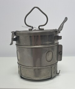 Functional object - metal medical container, vintage metal container for autoclaving swabs etc
