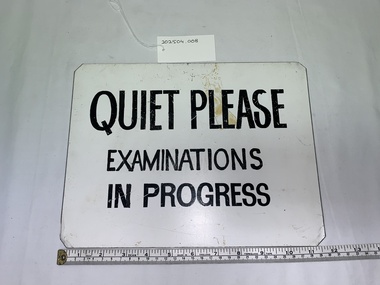 Front of Examination notice plaque, Alfred Hospital School of Nursing