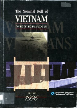 Paperback book with black cover, title printed  on front, spine, and back cover. Front cover has a photograph of a memorial (Australian Vietnam Forces National Memorial, Canberra). The back cover has a small photograph of a person with witting in the background (Australian Vietnam Forces National Memorial, Canberra).
