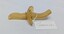 Johnson & Johnson Resusitube airway
An antique yellowed plastic object with curved handles and a central knob, labeled as item 202505.027.
