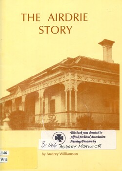 Illustrated booklet with cream cover and abbreviated title and author's name in brown print on front cover along with sepia photo of a single story Victorian style house with verandah and chimney (Airdrie House). Airdrie House in Canterbury, Victoria, was established in 1931 by the Society for the Care of Aged or Incapacitated Nurses, and later became known as the Airdrie House Society Incorporated. The book "The Airdrie Story" details the history of the house and the society, from its founding until 1991. Airdrie House was not just a house, but a place dedicated to supporting the needs of nurses, reflecting the community's recognition of their vital role. 