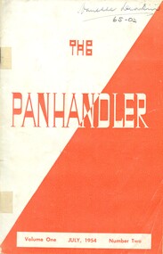 Booklet with orange, white and black print. Front cover divided diagonally. one half white and the other orange. Title volume number and issue number printed on front. Magazine, comprising factual and fictional articles, poems, quotations and advertisements.