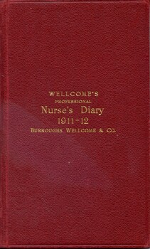 Front cover of Wellcome's Professional Nurse's Diary 1911-1912