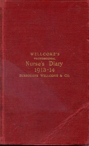 Front cover of Welcome's professional nurse's diary (Australasian Edition) 1913-1914