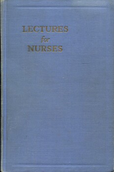 Front cover of book - 'Lectures for Nurses' by G.N. Burbidge, 5th edition (1954)
