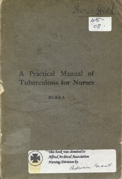 Front cover of book - 'A practical manual of tuberculosis for nurses