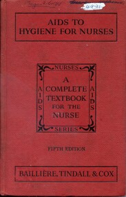 Front cover of textbook 'Aids to hygiene for nurses' 5th edition (1956) by Edith M. Funnell 