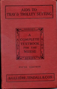 front cover of textbook 'Aids to tray &trolley setting' by Marjorie Houghton, 5th edition 1952, 1959 reprint