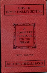 front cover of textbook 'Aids to tray &trolley setting' by Marjorie Houghton, 5th edition 1952, 1959 reprint