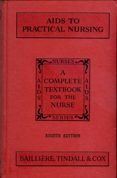 Front cover of textbook 'Aids to practical nursing' by Marjorie Houghton 8th edition, 1958 reprint