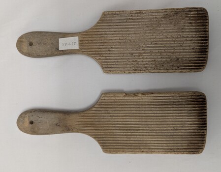 Front view of butterpats [ca.1870's] showing ridging