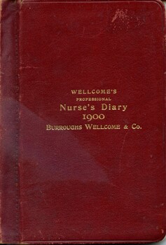 Front cover of Wellcome's professional nurse's diary 1900