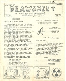 First page of 'Drawsheet' Edition 4 (Nov 1976)