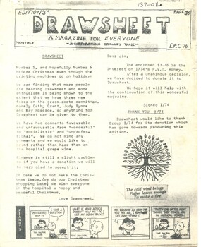 First page of 'Drawsheet' Edition 5, December 1976