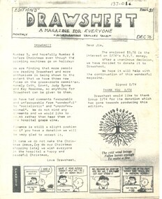 First page of 'Drawsheet' Edition 5, December 1976