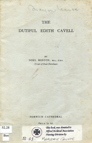 Front cover of 'The dutiful Edith Cavell' by Noel Boston 1955