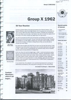 Front cover of 'Group X 1962 50 year reunion'