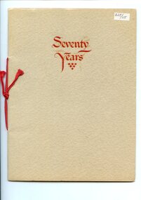 Front cover of 'Seventy Years'