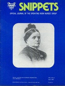 Front cover of 'Snippets - Official journal of the  operating room nurses group' April 1983