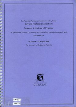 Front cover of 'Beyond professionalisation: towards a history of nursing practice' 2005