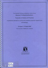 Front cover of 'Beyond professionalisation: towards a history of nursing practice' 2005