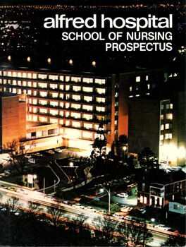 Front cover of Alfred Hospital School of Nursing prospectus ca 1980