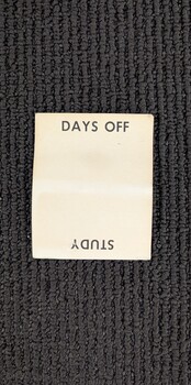Side two of schedule card