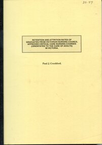 Front cover of 'Retention and attrition rates .....' Paul J. Crockford, 1989