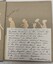 Front end page, on which an explanatory note is taped