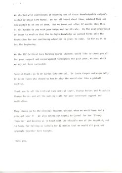 Third page of valedictory speech, Samantha Hanley,1993