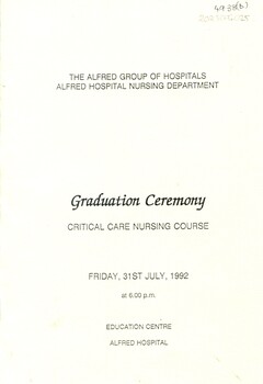 Front cover of programme