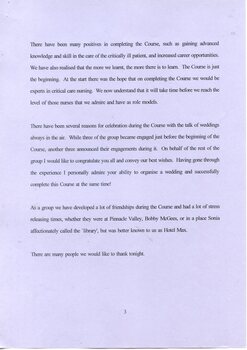 Third page of Valedictory Speech, Narelle Goldie, 1995