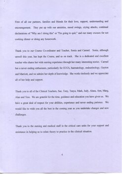 Fourth page of Valedictory Speech, Narelle Goldie, 1995