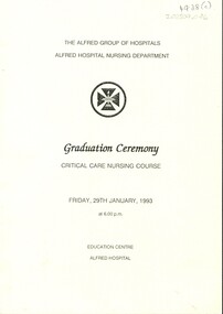 Front cover of Graduation Ceremony programme