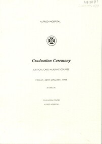 Front cover of graduation ceremony programme
