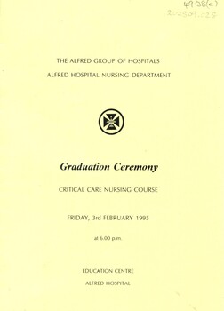 Front cover of programme