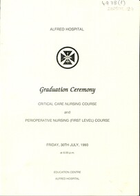 Front cover of graduation programme