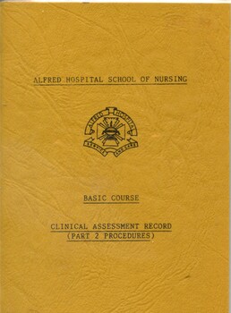 Front cover of clinical assessment record