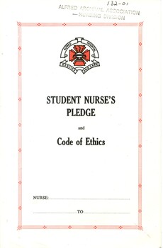 Front of student nurse's pledge
