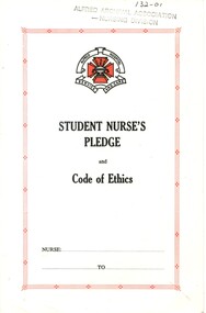 Front of student nurse's pledge