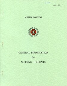 Front cover of Alfred Hospital general information for student nurses, 1988