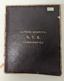 Front cover of 'Alfred Hospital N.T.S. Candidates 1904-1931