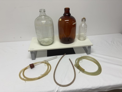 Wangensteen suction apparatus, 3 glass bottles and tubing