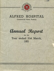 Front cover of 'Alfred Hospital Annual Report for the year ended 31st March,1951'