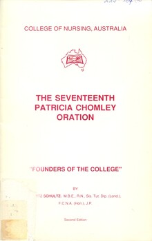 Front cover of 'The seventeenth Patricia Chomley oration: 'Founders of the College', Bartz Schultz, 1983