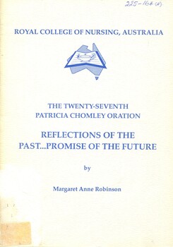 Front cover of : The twenty-sevenh Patricia Chomley oration: 'Reflections of the past....promise of the furure ', Margaret Anne Robinson,1993